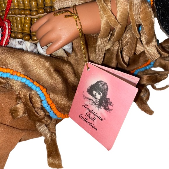 Authentic Hand Painted Native American Porcelain Doll - Picture 3 of 8